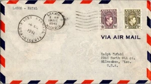 Primer vuelo de Pan American World Airways Lagos Nigeria - Natal Brasil - 1941 - Imagen 1 de 2