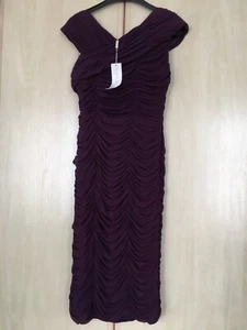 New Gina Bacconi purple long dress. Long purple ripple dress. Size 12 - Picture 1 of 15