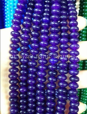 Cuentas sueltas de piedras preciosas rondelle ábaco amatista púrpura natural de 5x8 mm 15" AAA Foto 1 de 4