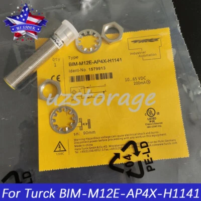 For Turck BIM-M12E-AP4X-H1141 Inductive Proximity Sensor 10-65VDC 200mA PNP 90mm - Image 1 of 4
