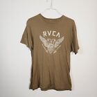 RVCA Shirt Mens Large Green Short Sleeve Graphic Crew Neck Logo Back Gryphon 