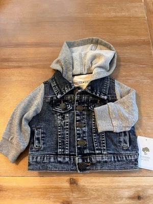 Chaqueta vaquera con capucha Tucker + Tate Baby talla 6 meses nueva con etiquetas bebé motociclista Foto 1 de 4