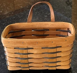 Longaberger Heartland 1993 llave mediana correa de cuero cesta colgante con detalles - Imagen 1 de 9