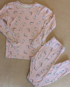 Gap Kinder Mädchen hellrosa Urlaub Lama Bio Baumwolle Panamas Set - Bild 1 von 14