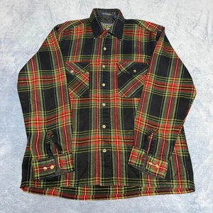 Backpacker Outdoors Herren Karo Flanell Hemd Langarm Schwarz Rot Grün L - Bild 1 von 11