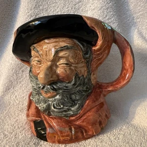 Taza jarra vintage grande de cerámica Royal Doulton John Falstaff D6287 Copr. 1949 - Imagen 1 de 19