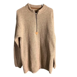 REI Men’s Brown Wool Blend 1/2 Zip Sweater Size TM – Warm, Casual, Outdoor - Picture 1 of 7