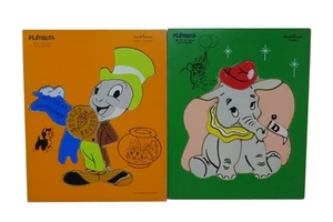 Playskool Walt Disney Jiminy Cricket Dumbo Wooden Puzzle 190-6 190-12 - Picture 1 of 10