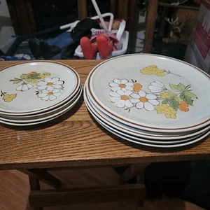 Hearthside Floral Expressions Summertime Dinner Plate 10 5/8" Stoneware set of 8 - Picture 1 of 6