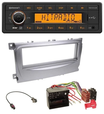 Continental 1DIN DAB MP3 AUX USB Autoradio für Ford S-Max Mondeo 07-14 silber - Bild 1 von 4