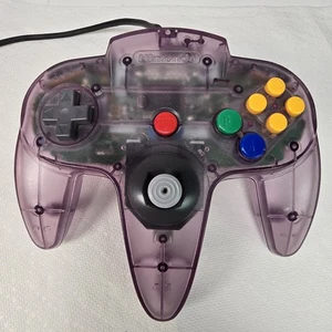 Nintendo 64 N64 Atomic Purple Clear Controller Authentic OEM- Tested - Works - Picture 1 of 11