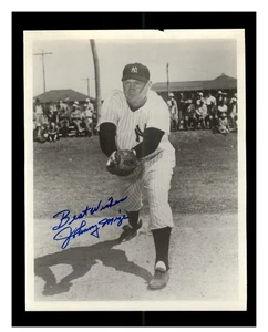 SIGNED JOHNNY MIZE "BEST WISHES" 8X10  PHOTO AUTOGRAPH NEW YORK YANKEES - Picture 1 of 2