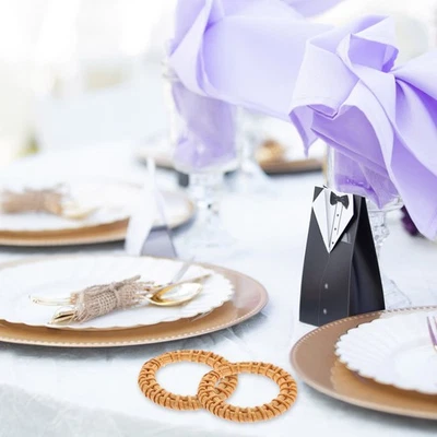  6 Pcs Porta Tovaglioli Da Tavola Anelli Semplici Decorazione Tovagliolo - Immagine 1 di 4