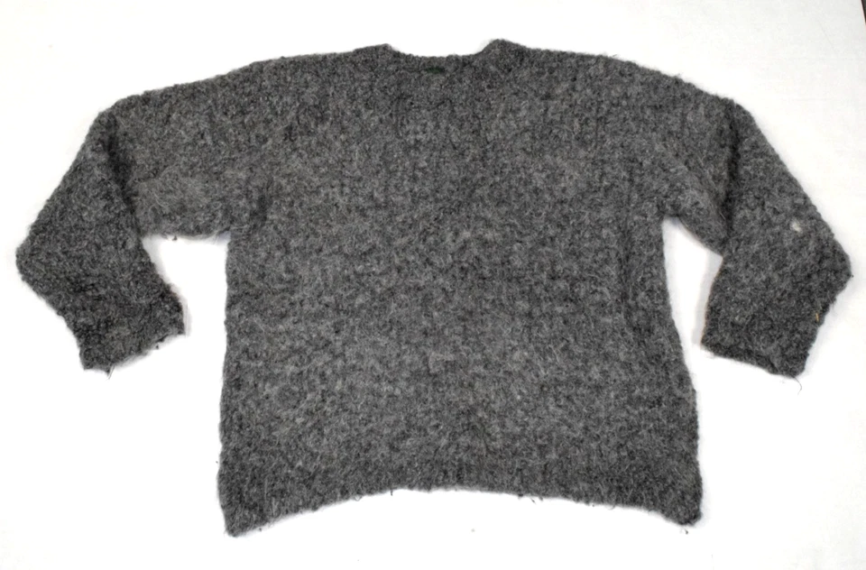 Vintage Alpaca Blend Sweater Gleneden Size M 80s Gray White Shag Made England - Image 1 of 4