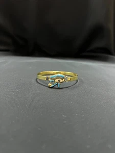 Egyptian Eye of Horus Bracelet – Handmade Gold Slim Bangle of Protection - Picture 1 of 9