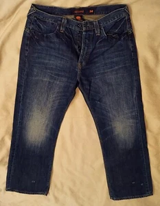 ED HARDY  BY C AUDIGIER MEN'S DISTRESSED & DESTROYED BOOT LEG JEANS SIZE 34 X 30 - Picture 1 of 12