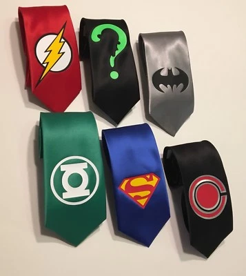 Superheroes Package  Of 6 Neckties! Great Quality, Great For Weddings - Image 1 of 4