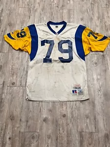 Maglia vintage NFL Rams numero 79 giocatore firmata più firme - Foto 1 di 8