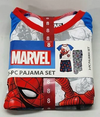 Marvel SuperHeroes Featuring Spider - Man 3 Piece Pajama Set | Size 8 - Medium - Image 1 of 2