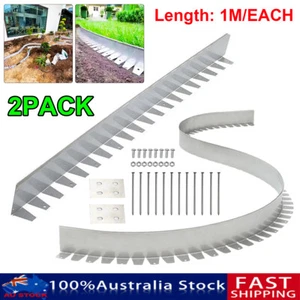 2X Stainless Steel Fence Landscape Garden Lawn Edging Border Plant Grass Barrier - Picture 1 of 9
