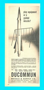1958 DUCOMMUN Metals and Supply Co. PRINT AD Lenkflugkörper Los Angeles Fabrik - Bild 1 von 3