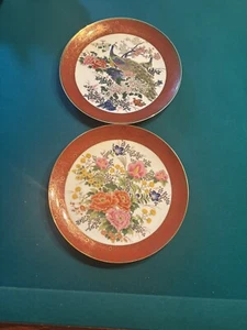 Two Japanese Satsuma Decorative Plate. 10.5”width. Vintage Glaze Design. - Picture 1 of 4