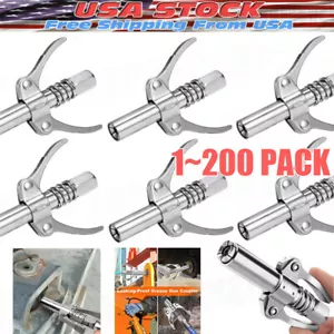 Grease Gun Coupler Double Handle High Pressure Quick Release Lock Oil Nozzles - Picture 1 of 14