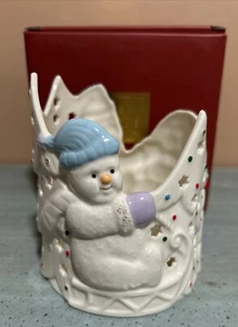 Lenox Snowy and Bright Winter Votive Candle Holder Snowman NEW IN BOX - Picture 1 of 8