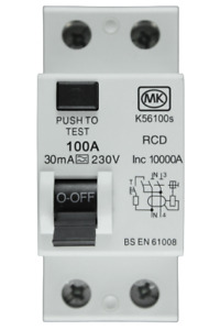 MK 100A AMP 30mA DOUBLE POLE RCD TYPE A K56100S 230V Residual Current New