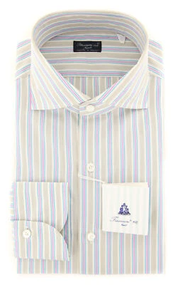 Camisa a Rayas Turquesa Finamore Napoli - Delgada - (201803017) Foto 1 de 4