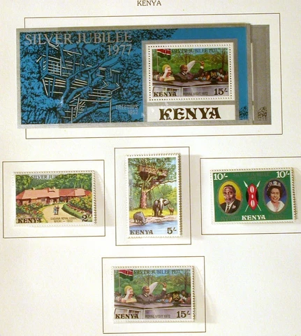 KENYA Queens Silver Jubilee, MNH set of 4 stamps, Souvenir sheet Cover