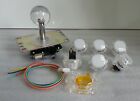 JAPAN Sanwa Clear White Joystick GT-Y Wire Push-buttons x 6 Video Game Parts Set