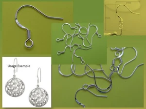 Shiny 925 Stamped Silver Earring Fish Hooks Wires Jewellery DIY   - Picture 1 of 10