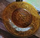 Vintage Tiara Indiana Glass Amber 12" Daisy Glass Plater