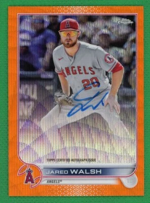 2022 Topps Chrome Orange Wave Refractor AUTO #CVA-JW JARED WALSH 17/25 Angels - Image 1 of 2