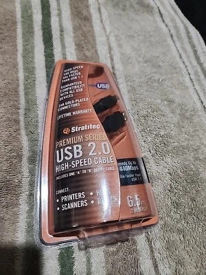 Stratitec Premium Series 6.5 Feet USB 2.0 24K Gold Connectors - High Speed Cable - Image 1 of 4