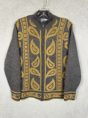 Pendleton Suéter Para Mujer Mediano Gris Dorado Cárdigan Cremallera Completa Lana Acrílico Chaqueta Foto 1 de 4