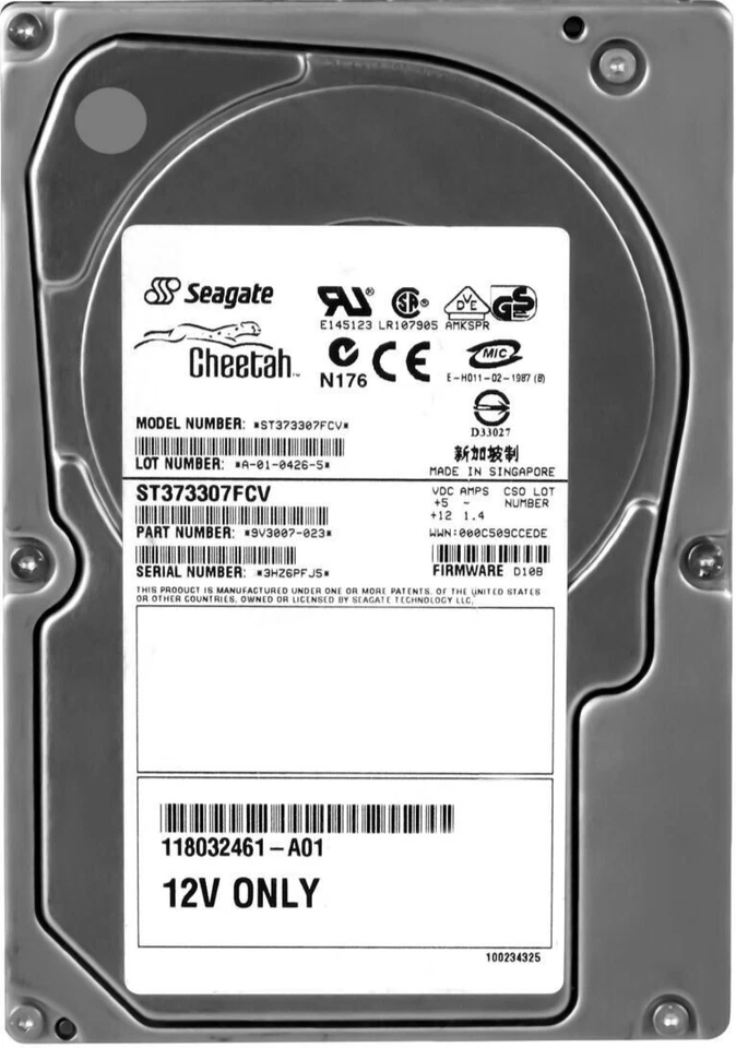 EMC 118032395-A03 ST373453FCV 73GB 15000U/Min 16MB Fibre Channel 3.5 " Inch - Image 1 of 3