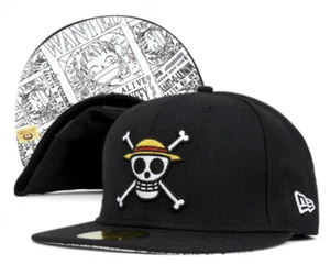 NEW ERA 59FIFTY ONE PIECE luffy 59FIFTY FITTED CAP black/white - Picture 1 of 3