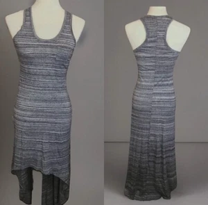 Express Women Gray Marled Tank Midi Dress Size S High Low Sleeveless Stretch - Picture 1 of 12