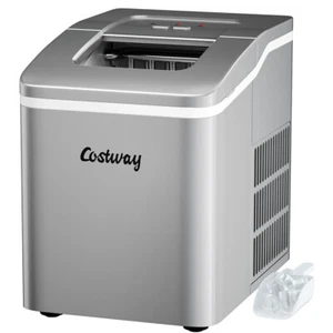Portable Ice Maker Machine Countertop 26Lbs/24H Self-cleaning w/ Scoop Silver - Picture 1 of 12