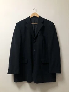 BALMAIN Paris Men's Size 42 Black Blue Button Up Blazer Jacket Minimalistic - Picture 1 of 12