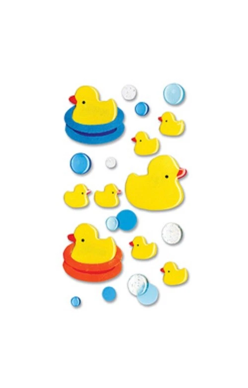 Adesivos para artesanato Jolee's Puffy Rubber Ducks Bubbles Pools Duckies Yellow Epóxi - Imagem 1 de 1