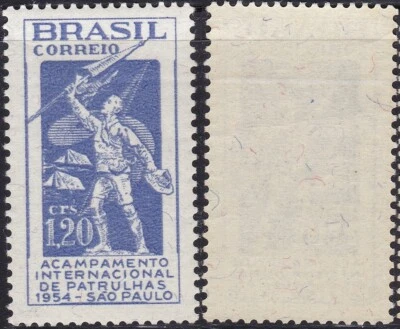 Brasil 1954 1,20 Cr. Boy Scouts Sc-802 Azul MVLH OG #W11 - Vendedor de Estados Unidos Foto 1 de 2