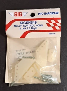 Original SIG Products FF RC Airplane Part #SH-549 Nylon Control Horn 2 Pr Medium - Picture 1 of 2