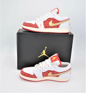 NEW AIR JORDAN 1 LOW SE GS KIDS SIZE 6.5Y WOMEN'S SZ 8 METELIC GOLD DJ5186-100 - Picture 1 of 6