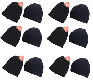 WHOLESALE JOBLOT OF MENS COMFORT WARM HOT BEANIE HATS IN BLACK ONE SIZE - Picture 1 of 1