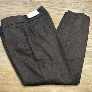 Loft Outlet Petite Modern Skinny Gray Polka Dot Dress Pant Womens 6P Stretch $69 - Picture 1 of 17