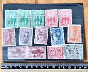 15 Used Vintage Australian Pre-Decimal Stamps (some High Values) on Stock Card - Picture 1 of 1