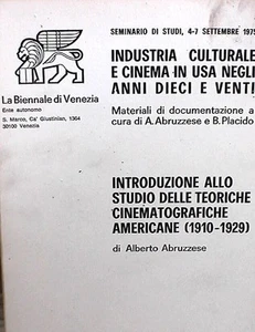 INTRODUZIONE ALLO STUDIO DELLE TEORICHE CINEMATOGRAFICHE AMERICANE Cinema di e - Picture 1 of 1